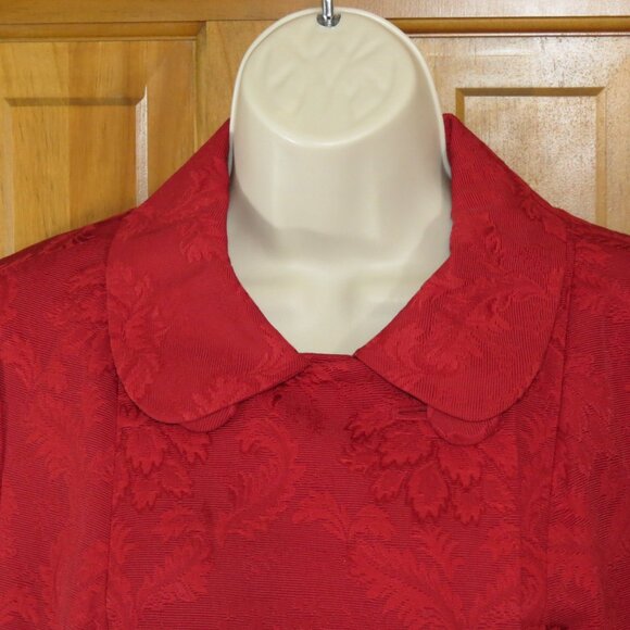 Talbots Red Blazer Double Breasted Peter Pan Collar Lined Size Petite Medium - Picture 2 of 11